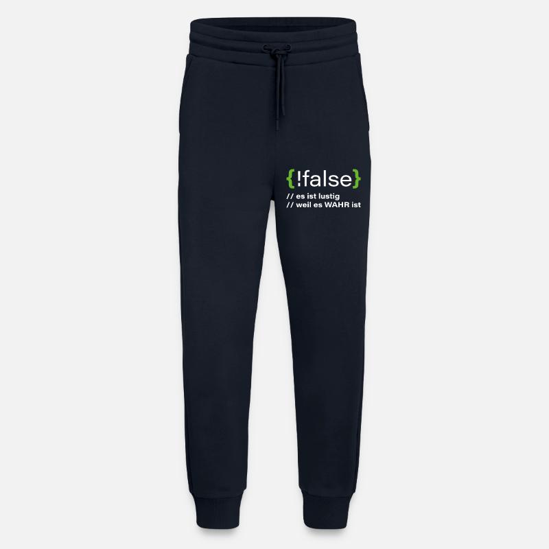 false - Funny programmer saying - Jogging Pants - made by SPREAD  - DARK NAVY