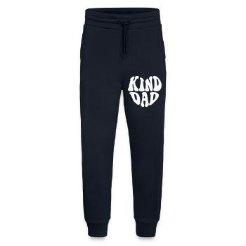 Logo du cœur de papa gentil - Couleur personnalisable - Pantalon de jogging bio décontracté fabriqué en UE - DARK NAVY - Devant
