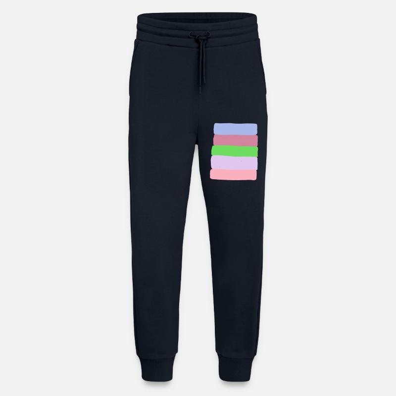 Pastel Stripe Stack - Jogging Pants - made by SPREAD  - DARK NAVY