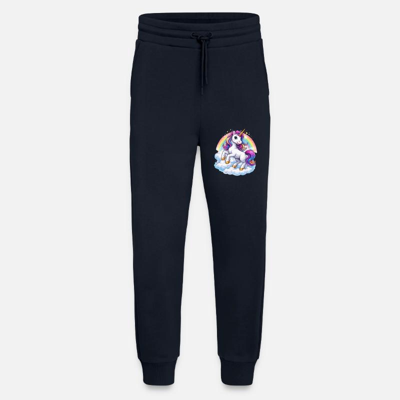 Regenbogen-Einhorn über Wolken - Jogginghose - made by SPREAD - DARK NAVY