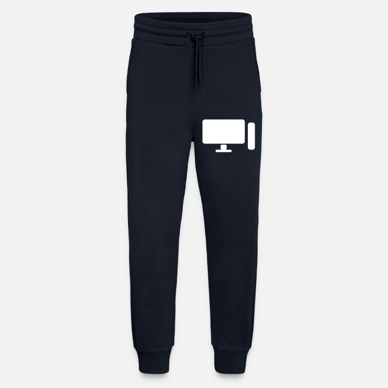 Minimal PC Setup Icon – Gamer Design - Jogging Pants - made by SPREAD  - DARK NAVY