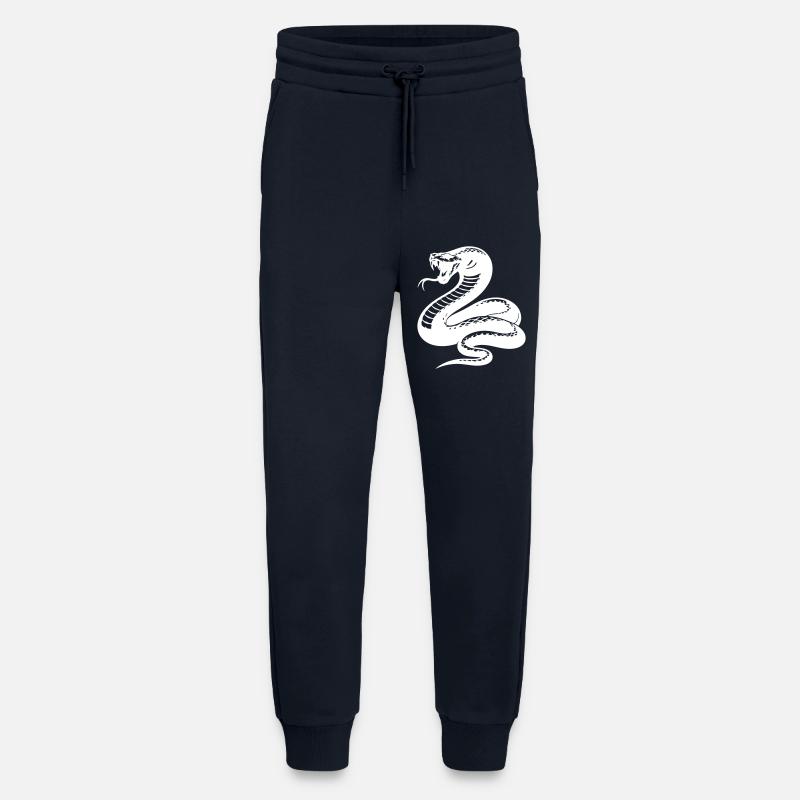 Silhouette du python serpent - Pantalon de jogging bio décontracté fabriqué en UE - DARK NAVY