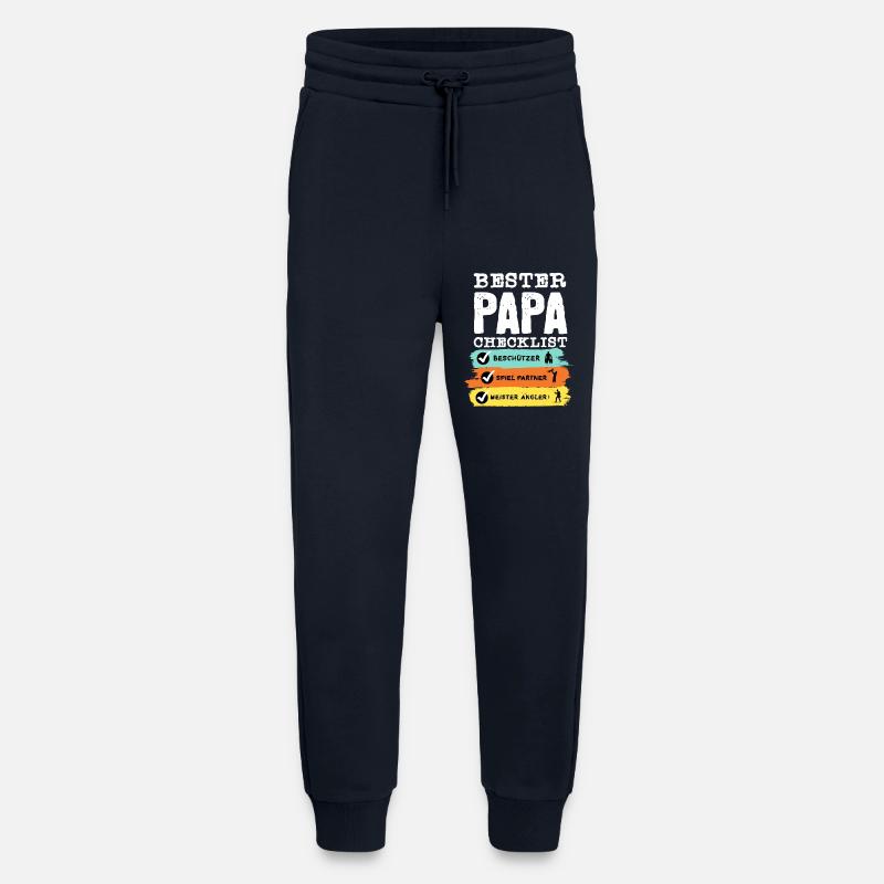 Angler Papa - Bester Papa Checklist - Jogginghose - made by SPREAD - DARK NAVY