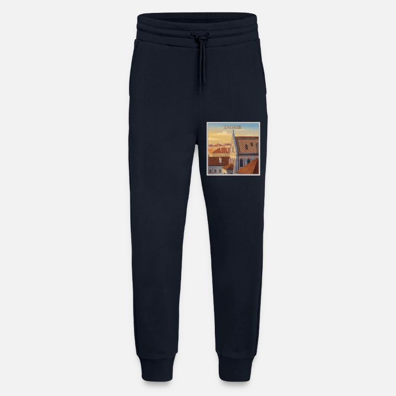 Zagreb Dachlandschaft im Abendlicht - Jogginghose - made by SPREAD - DARK NAVY