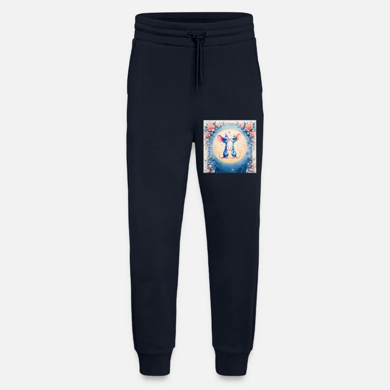 Blaue Mäuse verliebt - Jogginghose - made by SPREAD - DARK NAVY