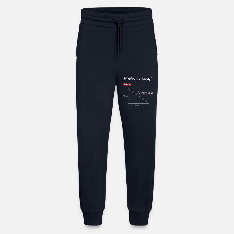 Trouver X Triangle Math Art - Pantalon de jogging bio décontracté fabriqué en UE - DARK NAVY