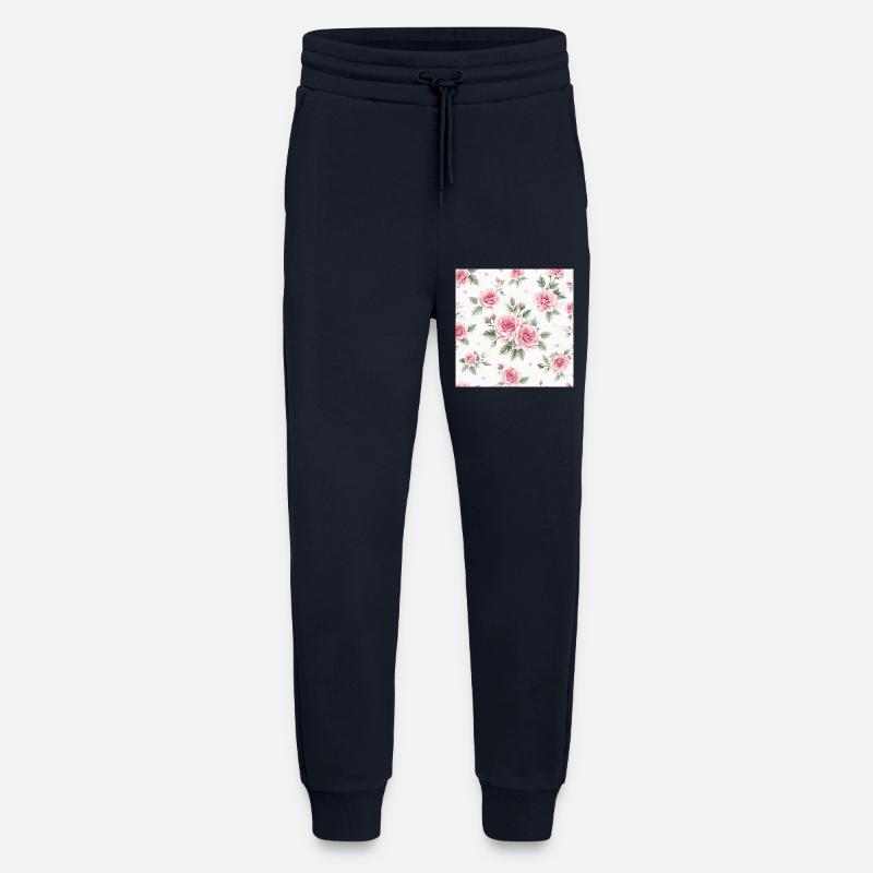 Roses and Hearts pattern - Jogging Pants - made by SPREAD  - DARK NAVY