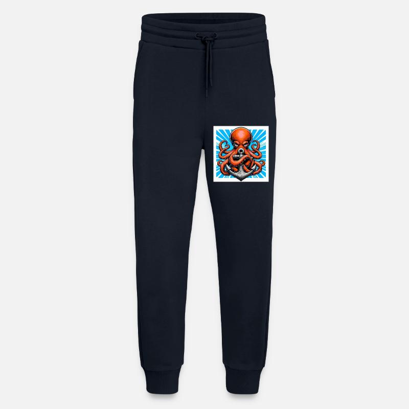 Oktopus umarmt einen Anker - Jogginghose - made by SPREAD - DARK NAVY