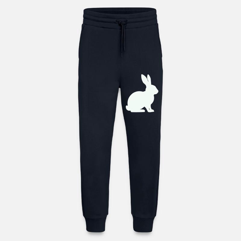 Bunny Silhouette Minimal - Pantalon de jogging bio décontracté fabriqué en UE - DARK NAVY