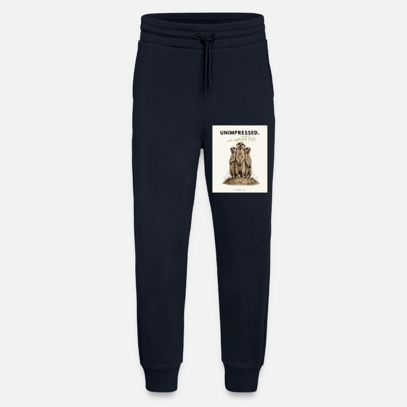 Trio de suricates peu impressionné - Pantalon de jogging bio décontracté fabriqué en UE - DARK NAVY