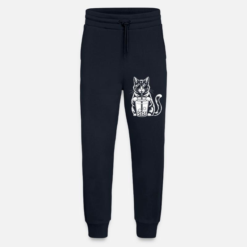 Katze mit Bubble Tee - Jogginghose - made by SPREAD - DARK NAVY