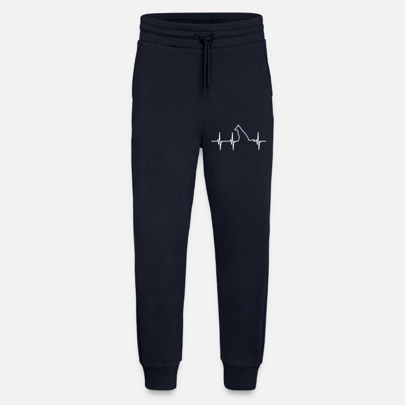 Ligne d’ECG pour chiens - Pantalon de jogging bio décontracté fabriqué en UE - DARK NAVY