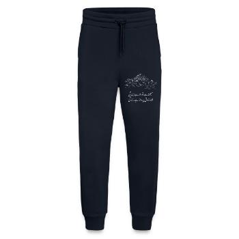 Pakistan K2 Mountain et poésie d’Allama Iqbal - Pantalon de jogging bio décontracté fabriqué en UE - DARK NAVY - Devant