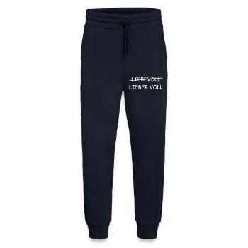 Liebevoll | Lieber Voll, bier, Party, grillen - Jogginghose - made by SPREAD - DARK NAVY - Vorne