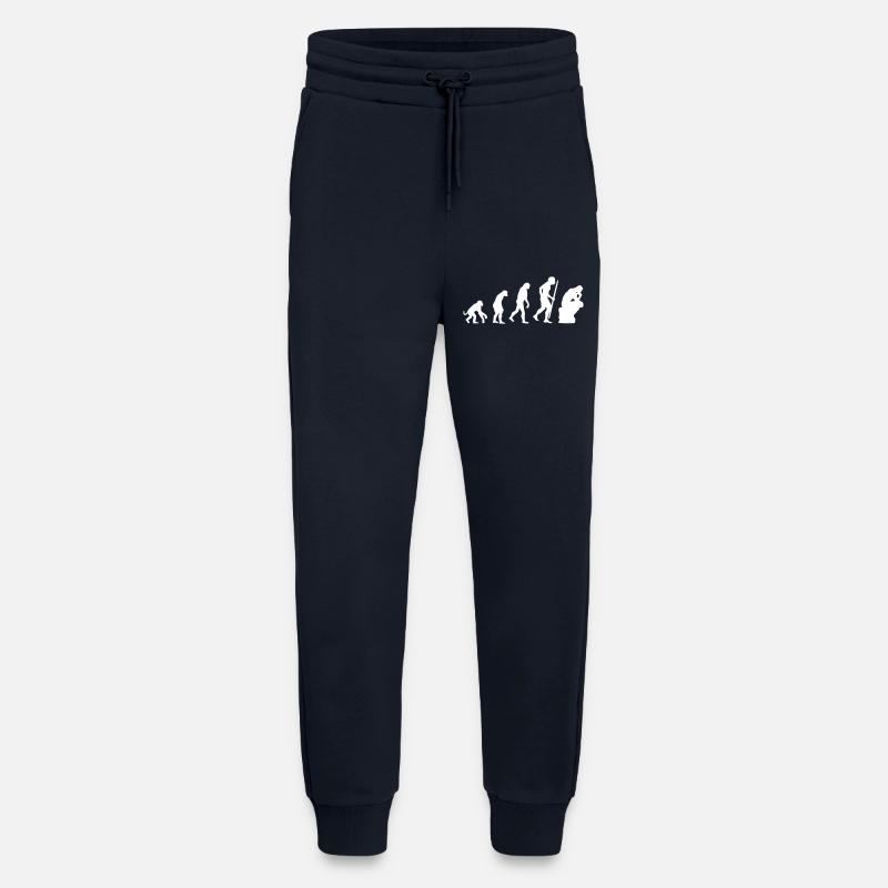 Évolution du penseur philosophie philosophe drôle - Pantalon de jogging bio décontracté fabriqué en UE - DARK NAVY