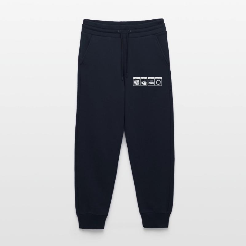 Eat Sleep Code Repeat – Conception de flux de travail pour codeurs Pantalon de jogging bio décontracté fabriqué en UE