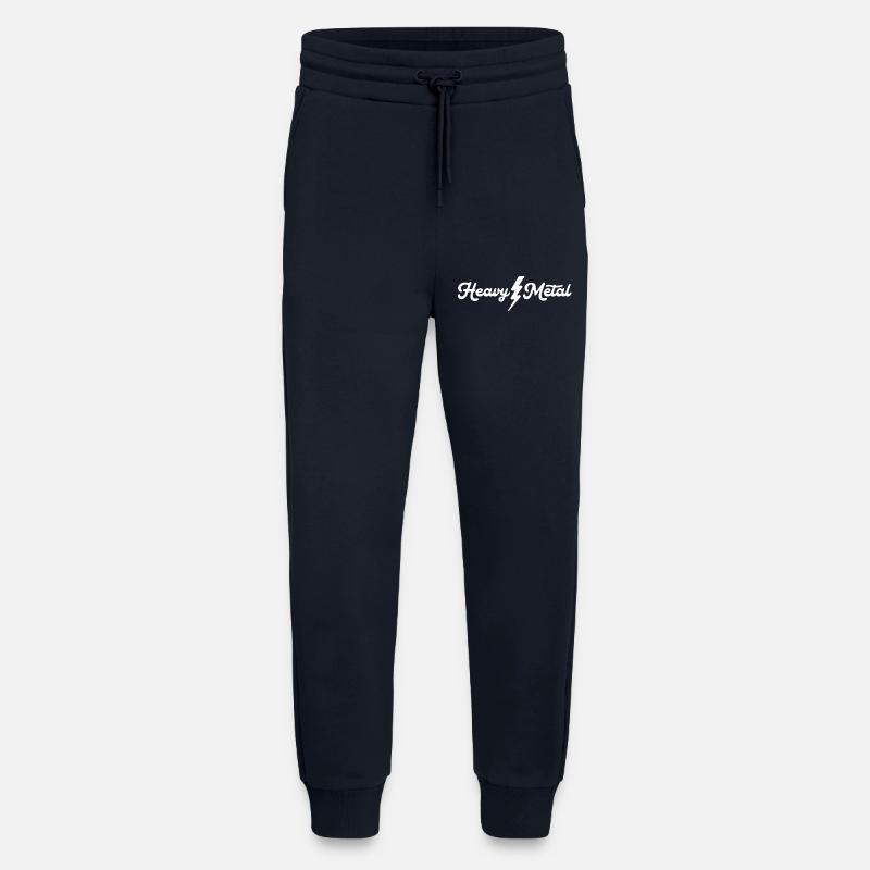 Heavy Metal Lightning Script - Pantalon de jogging bio décontracté fabriqué en UE - DARK NAVY