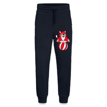 Circus Cat Balanced Beach Ball Game Fun Fun - Jogging Pants - made by SPREAD  - DARK NAVY - Front