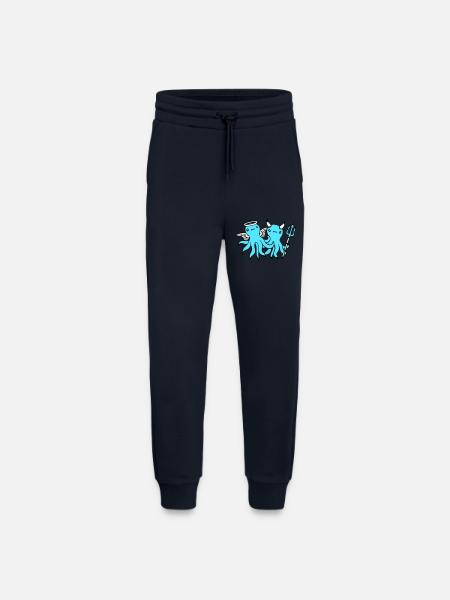 2 Octopus Devil Angel Heaven Hell Team Friends - Jogging Pants - made by SPREAD - DARK NAVY