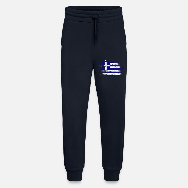 Drapeau de la Grèce utilisé - Pantalon de jogging bio décontracté fabriqué en UE - DARK NAVY