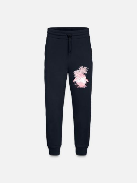 Palm Flamingos Summer Pink - Jogging Pants - made by SPREAD  - DARK NAVY