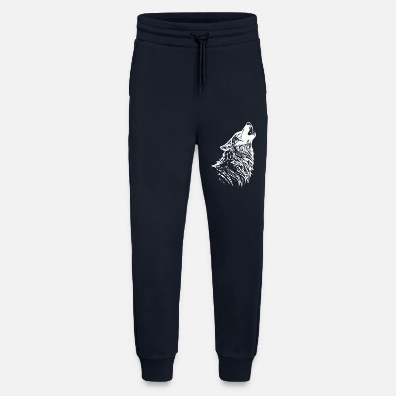 Kriegerischer Wolf mit Tribal-Design - Jogginghose - made by SPREAD - DARK NAVY