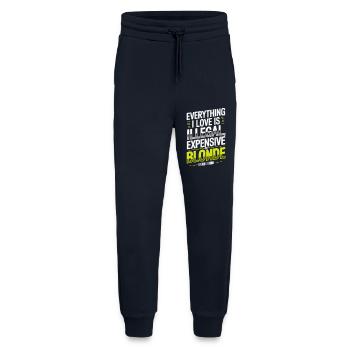 Everything I Love Illegal Expensive Blonde Männer - Jogginghose - made by SPREAD - DARK NAVY - Vorne