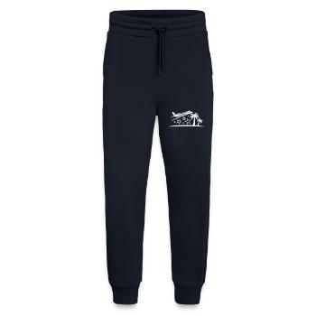 Vacances Avion Plage Palmier - Pantalon de jogging bio décontracté fabriqué en UE - DARK NAVY - Devant