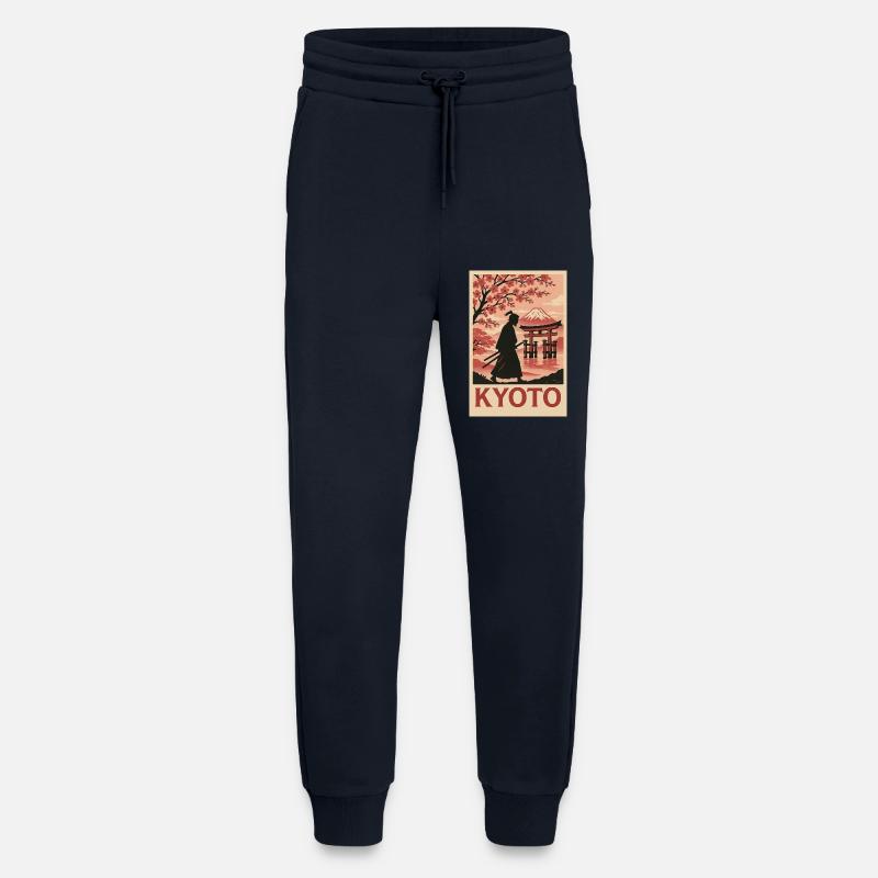 Kyoto Samurai und Kirschblüten Silhouette - Jogginghose - made by SPREAD - DARK NAVY