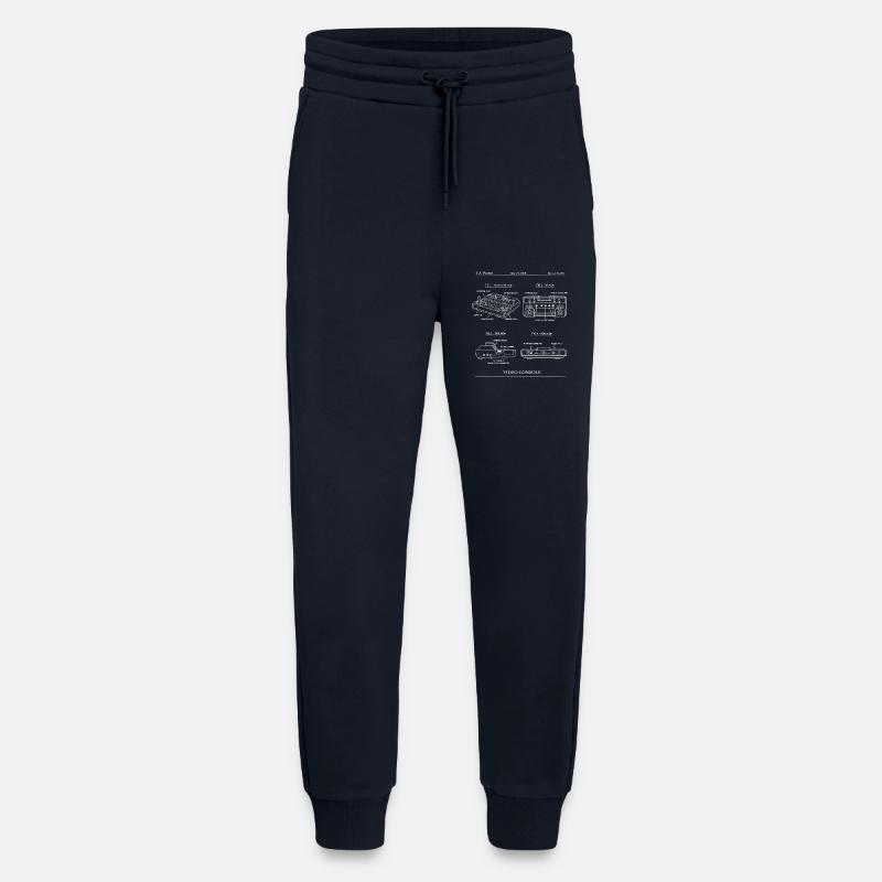 Retro Console Blueprint Design - Jogging Pants - made by SPREAD  - DARK NAVY