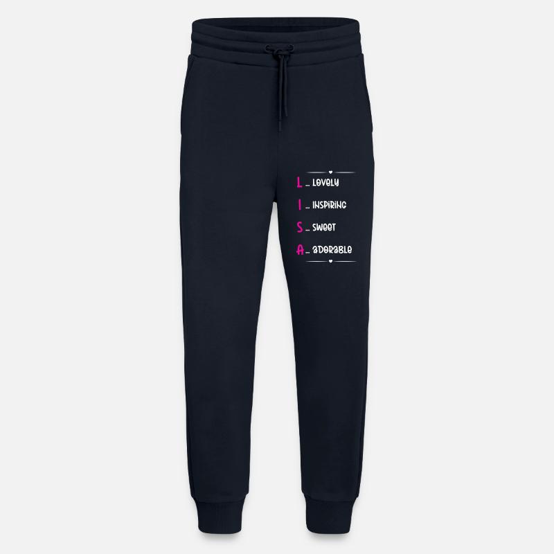 Acrostiche du nom de Lisa - Pantalon de jogging bio décontracté fabriqué en UE - DARK NAVY