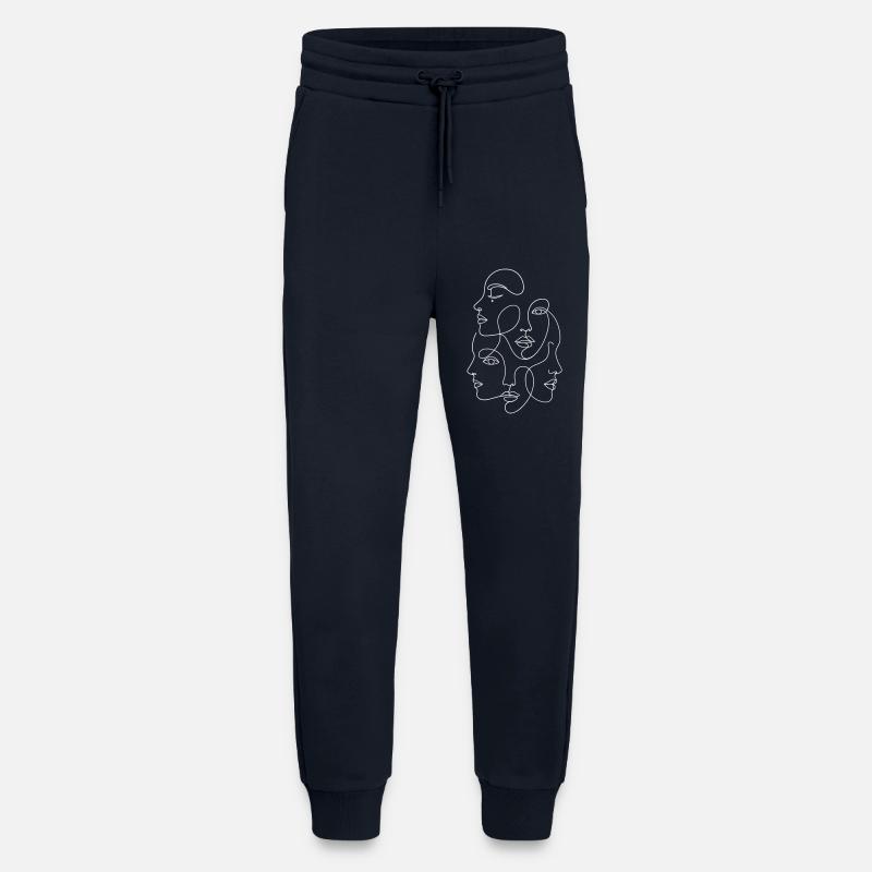 Minimalist One White Line Multi Face - Jogging Pants - made by SPREAD  - DARK NAVY