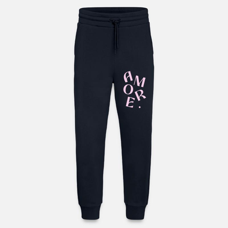 Pink Amore Text Design - Jogging Pants - made by SPREAD  - DARK NAVY