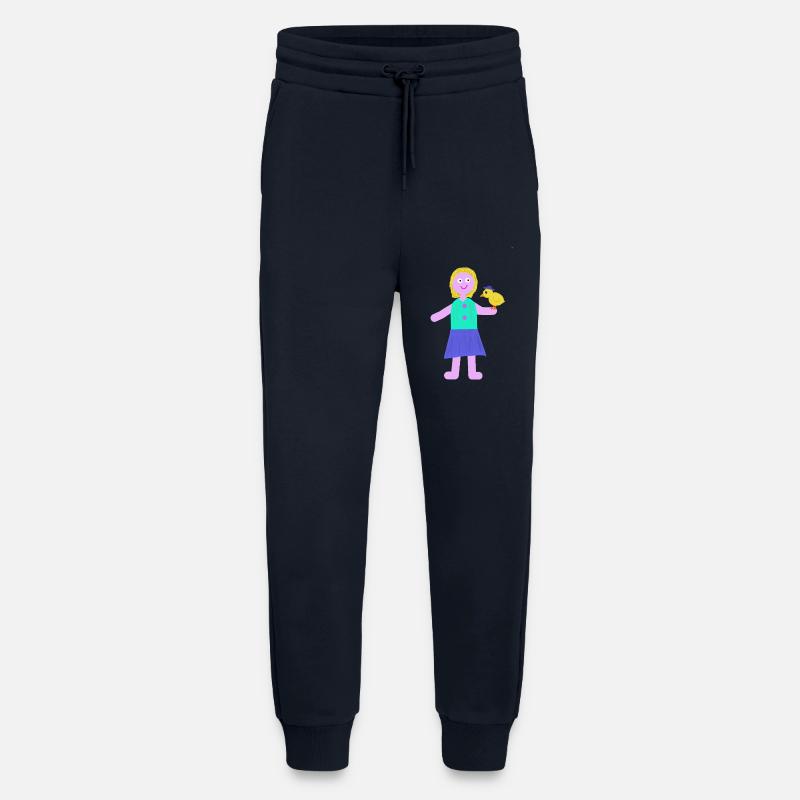 Lächelndes Mädchen Küken Huhn - Jogginghose - made by SPREAD - DARK NAVY