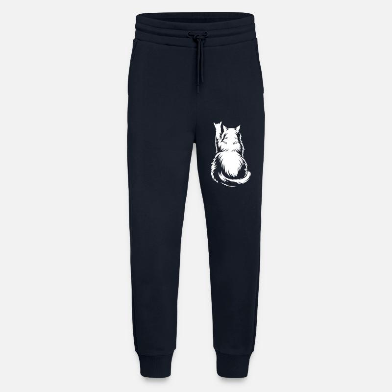 Rock Cat Back View – Devil Horns - Jogging Pants - made by SPREAD  - DARK NAVY