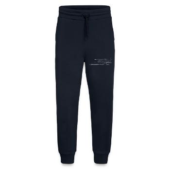Motif abstrait - ligne / blanc - Pantalon de jogging bio décontracté fabriqué en UE - DARK NAVY - Devant