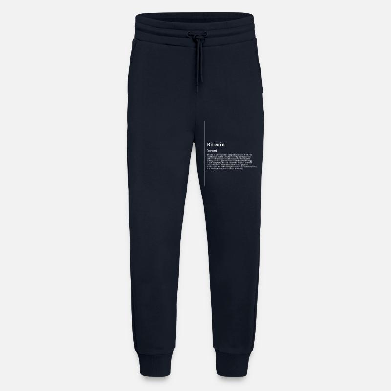 Tée monochrome du Glyphe Bitcoin - Pantalon de jogging bio décontracté fabriqué en UE - DARK NAVY