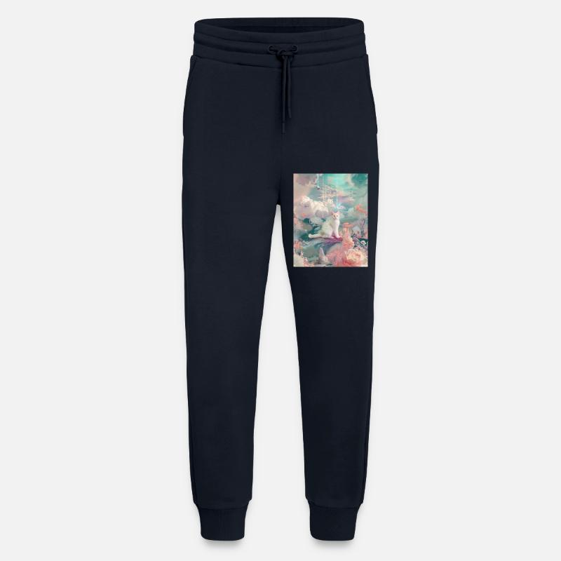 Pastellfarbene Katze in Dreamscape - Jogginghose - made by SPREAD - DARK NAVY
