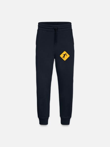 bouclier attention note vomir vomir - Pantalon de jogging bio décontracté fabriqué en UE - DARK NAVY