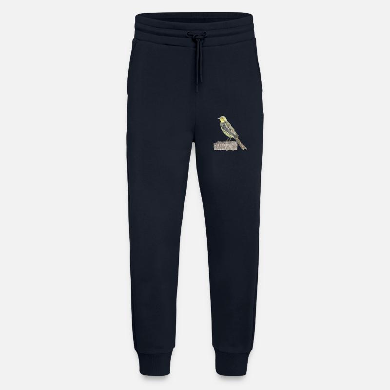 Oiseau bunting doré - Pantalon de jogging bio décontracté fabriqué en UE - DARK NAVY