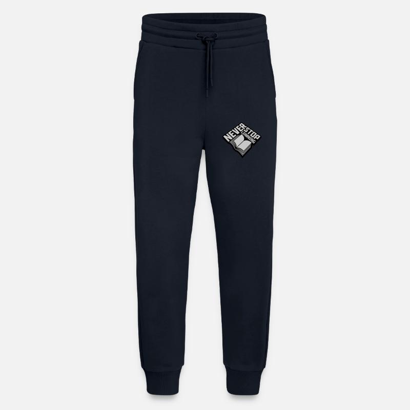 never stop learning quote - Jogging Pants - made by SPREAD  - DARK NAVY
