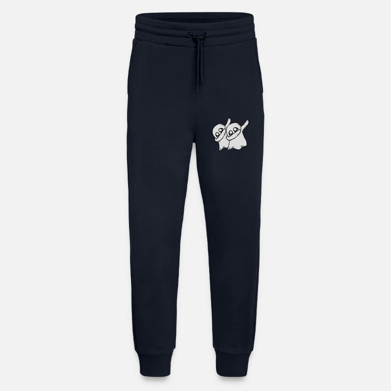 2 Dabbing Ghosts Friends - Pantalon de jogging bio décontracté fabriqué en UE - DARK NAVY