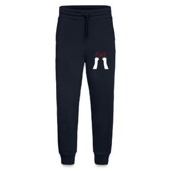 Katzen Klauen Pfote Tatzen Kralle Kratzer Streifen - Jogginghose - made by SPREAD - DARK NAVY - Vorne