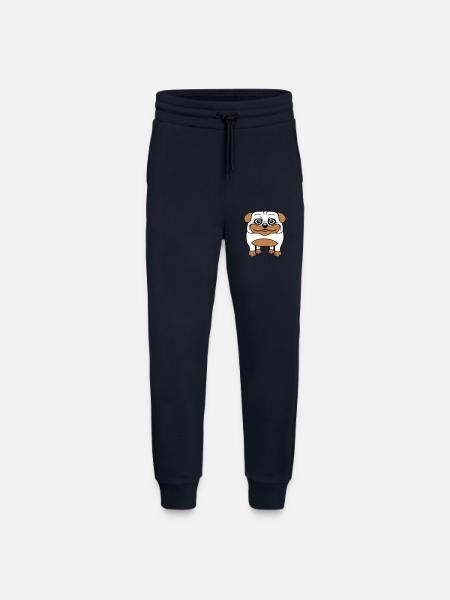 Hund Mops Lille Sød Pik Kærlighed Glad Komisk Sjov - Organic relaxed joggingbukser made in EU - DARK NAVY