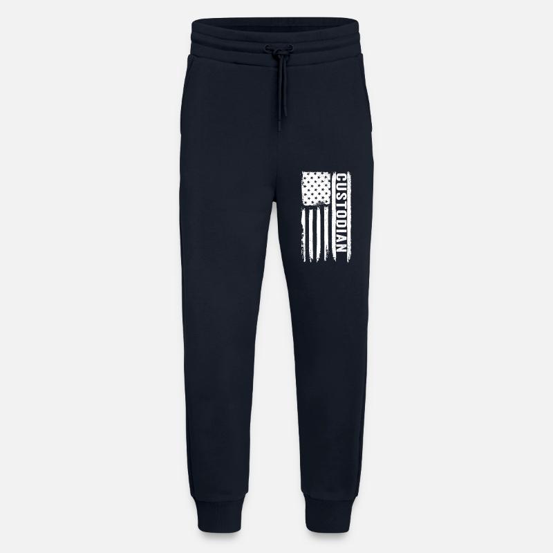 Concierge, drapeau américain, Patriotic S - Pantalon de jogging bio décontracté fabriqué en UE - DARK NAVY
