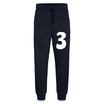 Three: Minimalist Numeral 3 | Third Party - Jogging Pants - made by SPREAD  - DARK NAVY - Front