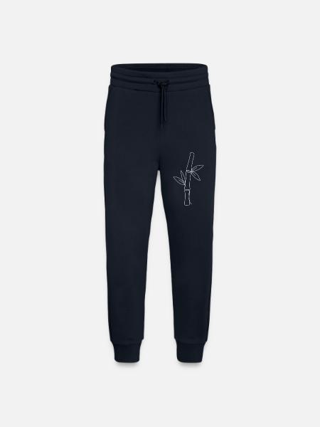 Bamboo Silhouette Mono Print - Jogging Pants - made by SPREAD  - DARK NAVY