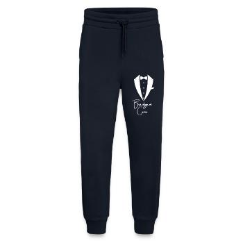 Équipe de mariés pour la fête de garçon - Pantalon de jogging bio décontracté fabriqué en UE - DARK NAVY - Devant