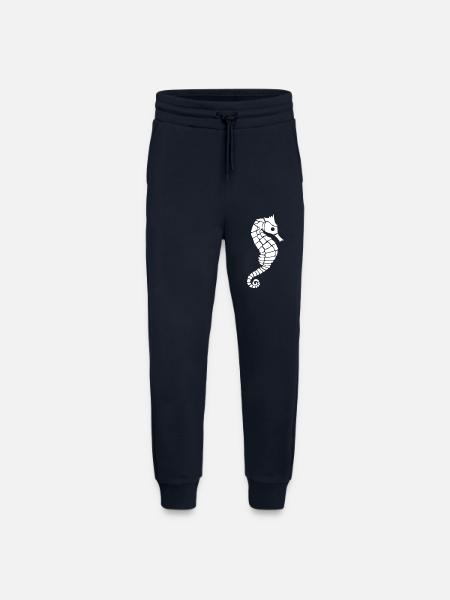 White seahorse - Jogging Pants - made by SPREAD  - DARK NAVY