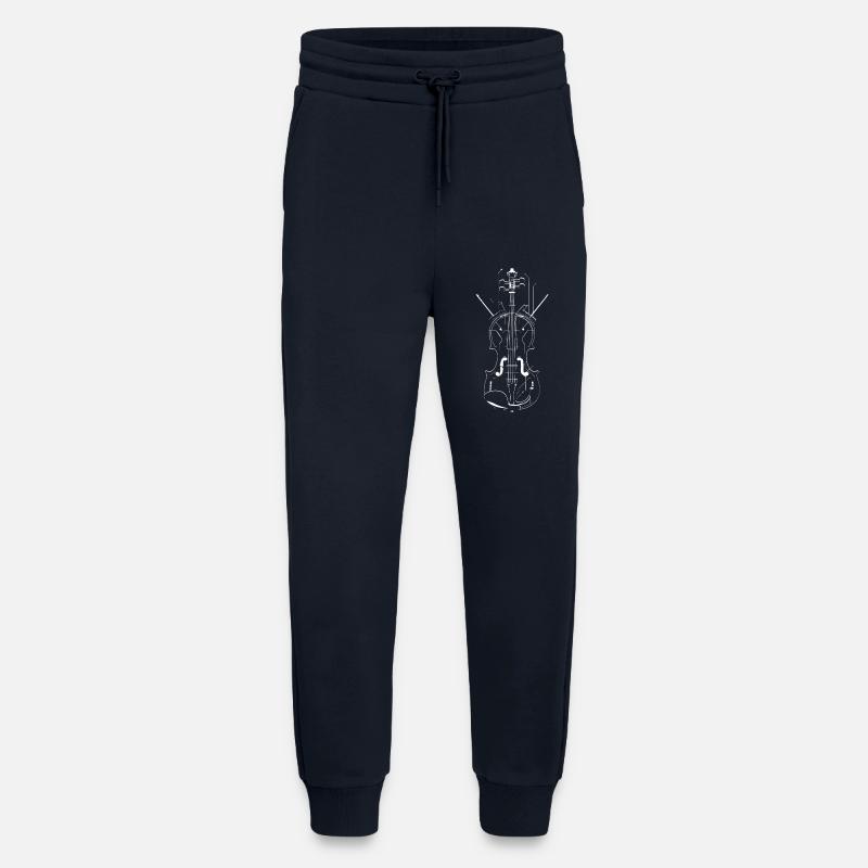 Dessin au trait du violon - Pantalon de jogging bio décontracté fabriqué en UE - DARK NAVY
